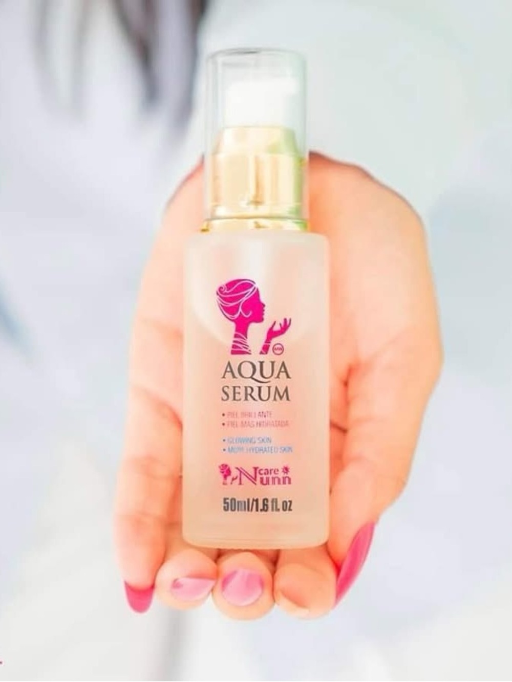 Nunn Care Aqua Serum 100% Original Hydrating Facial Serum – 50ml (White & Gold) - Picture 3 of 6